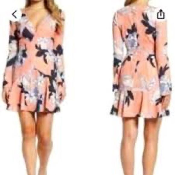 NWOT Cooper St Peachy Floral Deep V Mini Dress Womens Sz 10 Host Pick - Picture 2 of 8